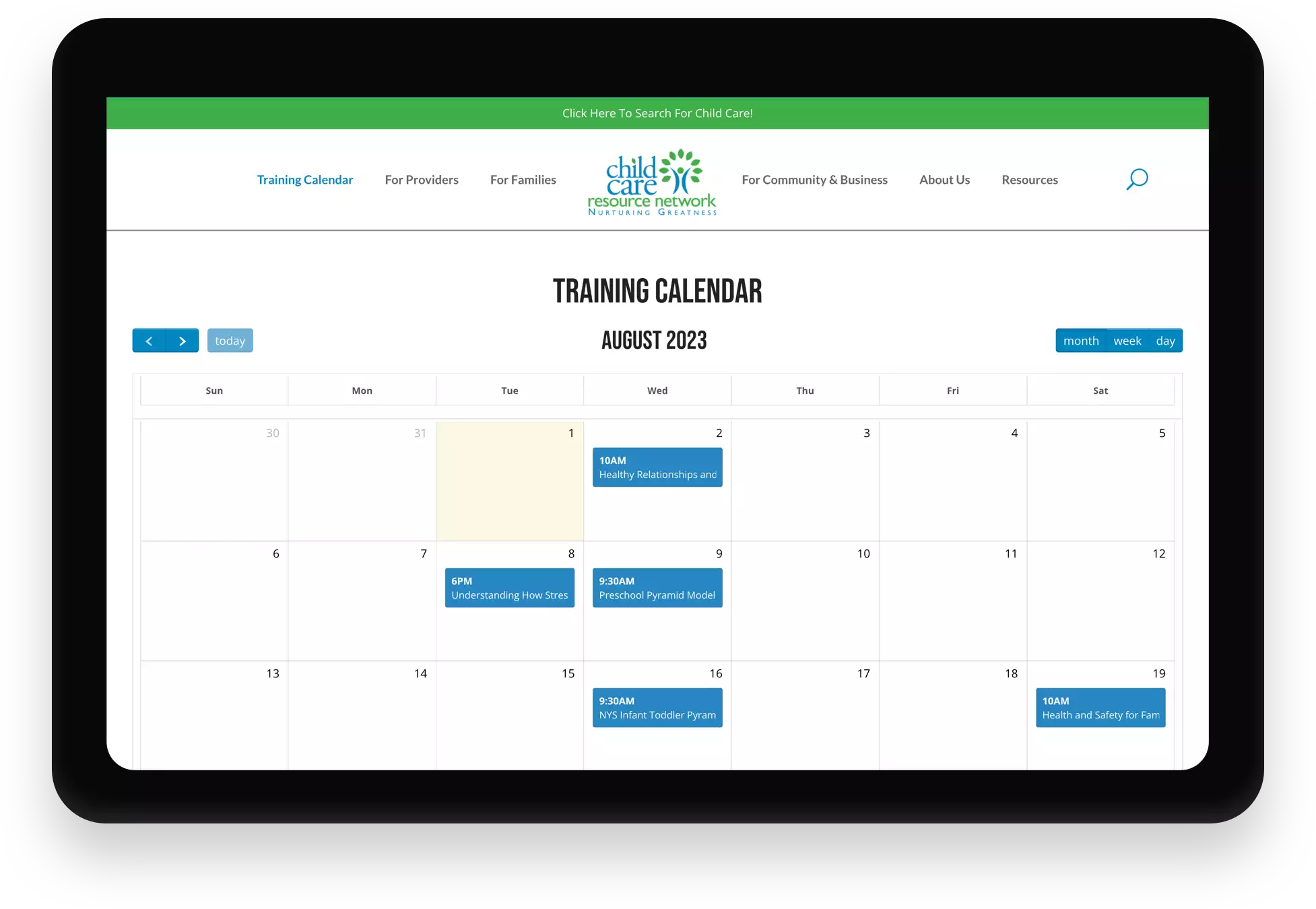 Training Calendar